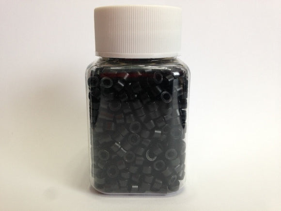 Micro Link Beads - 5mm With Silicone Lining - 001 - Black