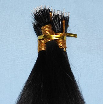 20" Nano Ring LUXURY EUROPEAN Hair Extensions STRAIGHT - Colour #001 - Jet Black