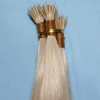 20" Nano Ring LUXURY EUROPEAN Hair Extensions STRAIGHT - Colour #060B - Light Pearl Blonde