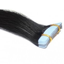 20" Tape In Luxury EUROPEAN Virgin Remy Extensions STRAIGHT - Colour #001 - Jet Black