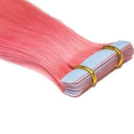 20" Tape In Extensions EUROPEAN STRAIGHT - Colour #PINK - Bubble Gum Pink