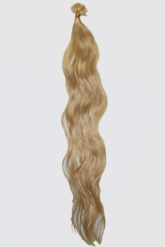 20" V-Tip Fusion Luxury EUROPEAN Virgin Remy Extensions  BEACH WAVE - Colour #022 - Medium Blonde